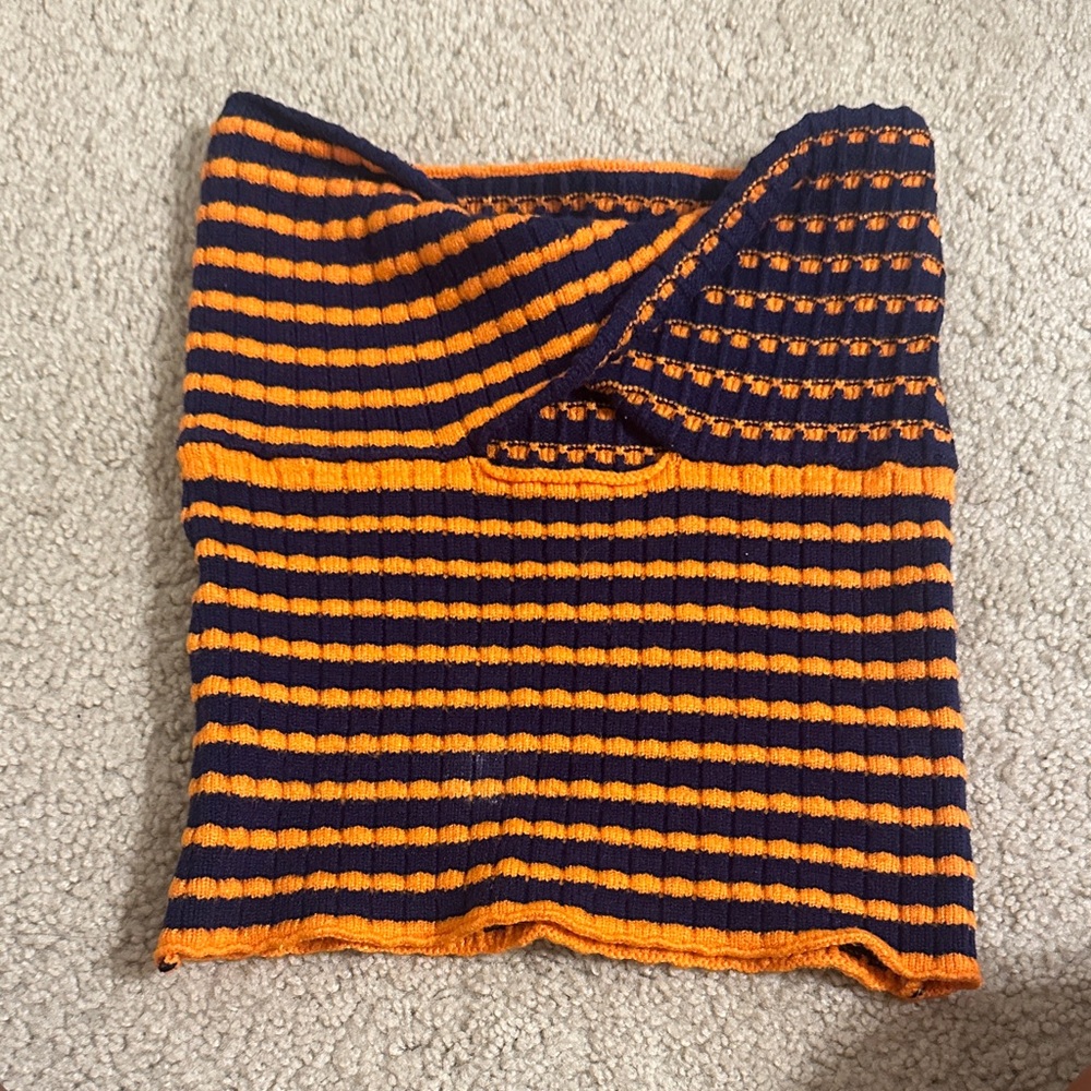 Vibrant Striped Knit Twist-Front Tube Top